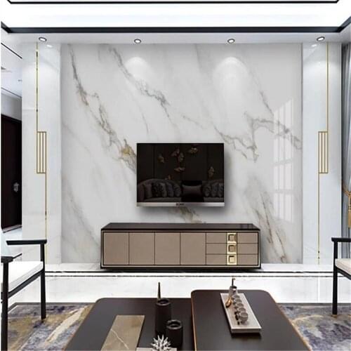 Milofi custom wallpaper mural 3D jazz white high-end gold line marble background wallpaper mural