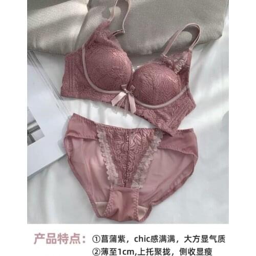 2021 European Style SUnderwear Set Womens Deep V Brassiere Fashion Lace Bra Female Push Up Bra Womens Comfortable Lingerie