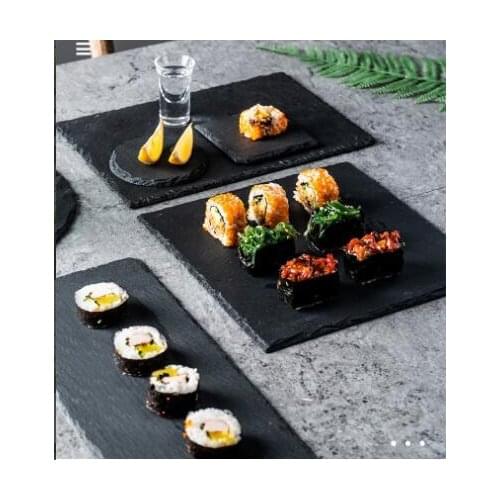 Tableware Round Natural Slate Placemat Set Coffee Tea Table Mug Cup Plate - 8 Coasters, 8 Placemats