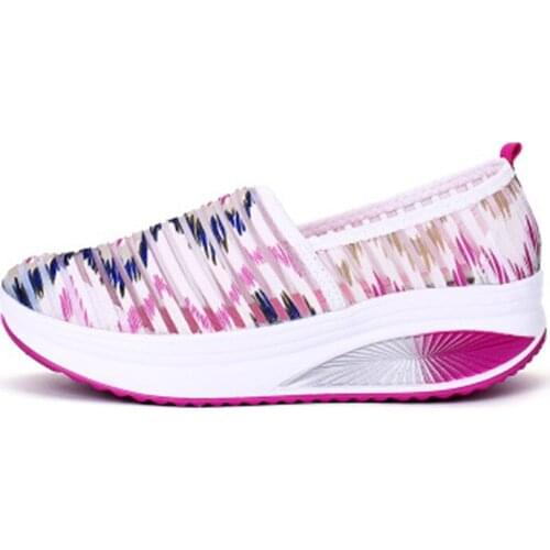 Summer Women Flat Outdoor Platform Shoes Girl Sneakers Mesh Flats Casual Shoes Wedges Loafer Slip On Tenis Mujer