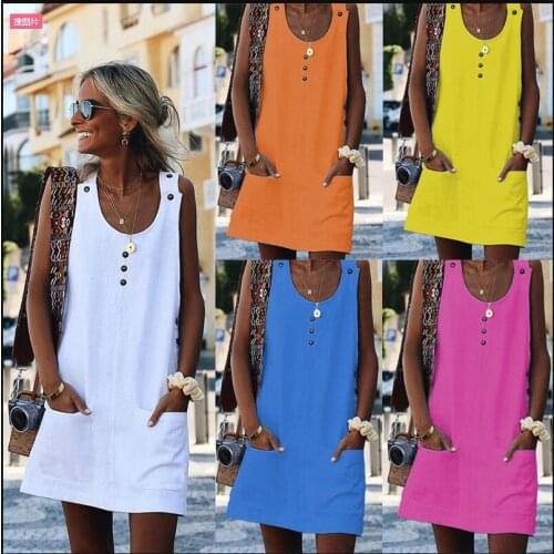 LOIEJIAOHUI Summer Dresses With Buttons