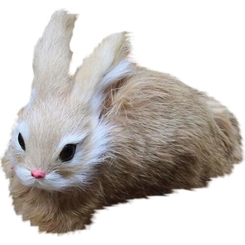 15Cm Mini Realistic Cute Plush Rabbits Fur Lifelike Animal Easter Bunny Simulation Rabbit Toy Model Birthday Gift