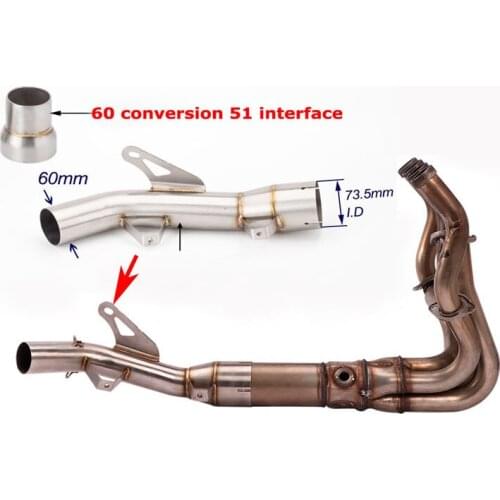 Motorcycle modified exhaust pipe muffler Z900 to the middle section of the drum suitable for 51mm-60mm caliber 17-20 Years Z900e
