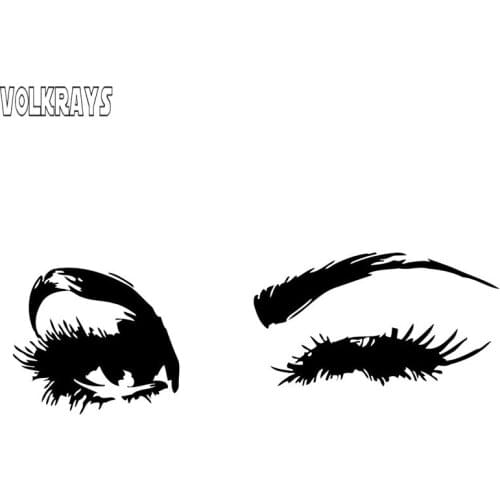 Volkrays Fashion Car Sticker Eyes Beauty Salon Accessories Reflective Waterproof Cover Scratches Vinyl Black/Silver,5cm*17cm