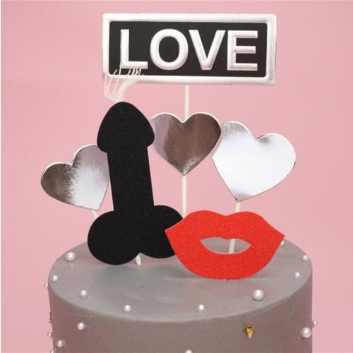 2021 New Valentines Day Cake Decoration Card 3Pcs/Set for Funny Valentines Gift Cake Birthday Private Bedroom for DIY decor