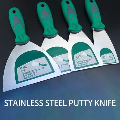 Putty Knife Scraper Blade 2" 3" 4" 5" Scraper Shovel Carbon Steel Plastic Handle Wall Plastering Knife Hand Tool