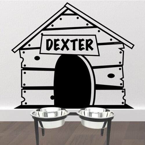 Personalized Dog House Wall Decal, Custom Pet Name Wall Sticker for pampered pooches Removable Vinyl Murals Home Decor 3669