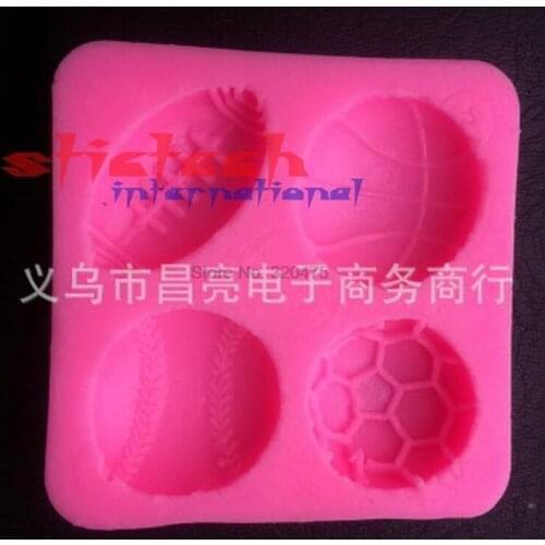 By dhl or ems 100 pieces football basketball tennis cooking tools silicone mold fondant sugar process mold DIY cake decoration