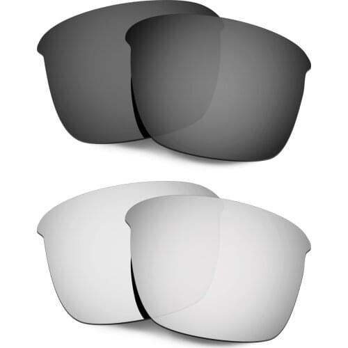 HKUCO Polarized Replacement Lenses For Thinlink Sunglasses Black/Silver 2 Pairs