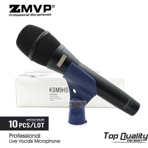 10pcs/lot Top Quality Professional Live Vocals KSM9HS Dynamic Wired Microphone Karaoke Supercardioid Podcast Microfono Mic