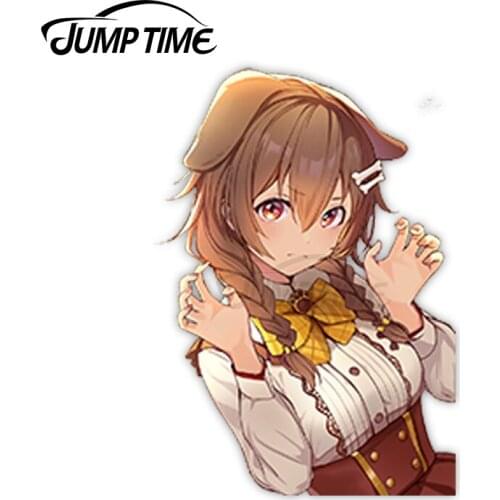 Jump Time 13cm x6.8cm Car Stickers Cute Girls Anime Cartoon Decals Personality Window SUV JDM Waterproof Vinyl Car Decor