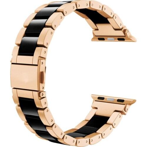 Ceramics watch accessories for apple watch band 42mm 38mm 44mm 40mm iwatch strap series 5/4/3/2/1 316L stainless steel bracelet