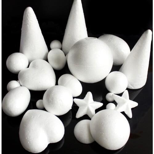 1cm-30cm White Foam Flower Balls DIY Handmade Painted Balls Toy Model Styrofoam Round Solid Balls for Wedding Decoration