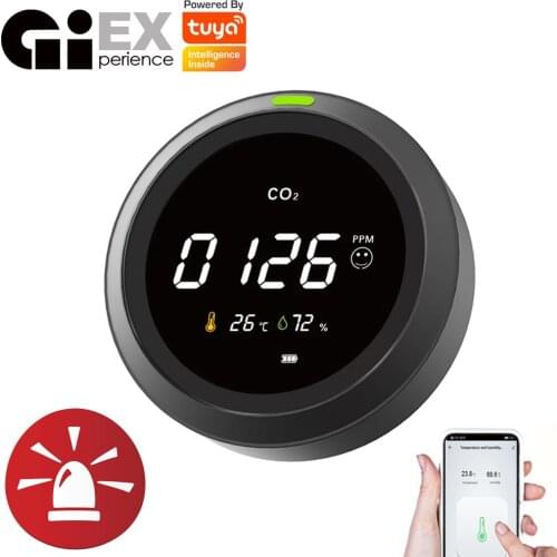 WIFI Samrt Carbon Dioxide Temperature&Humidity Detector Alarm&data logging Air Quality Monitor Gas Detector HCHO TUYA Smart Life
