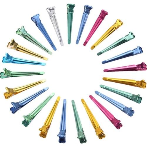 50pcs Colorful Single Prong Alligator Hair Clips Aluminum Metal Flat Hairpins Women Hair Styling Tools Hairdressing Barrettes