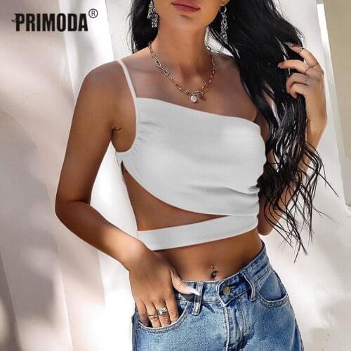 Orange Outfits Strap Crop Tops Women Bandage Sexy Backless Tanks Vest Skinny Party Clubwear Female Hot Outwear Summer PR2514G