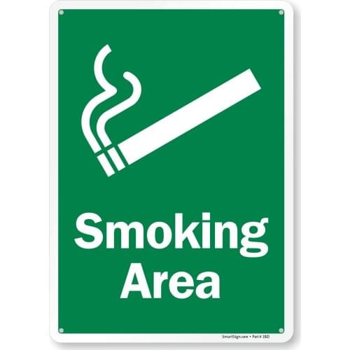 "Smoking Area" Sign |8" x 12" Aluminum