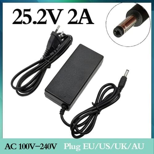1 PC best price 21.6V 22.2V 2A DC 25.2V three-stage charger for 14500, 14650, 17490, 18500, 18650, 26500 polymer lithium battery
