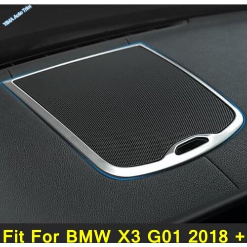 Lapetus Dashboard Stereo Speaker Tweeter Decoration Frame Cover Trim 1PCS For BMW X3 G01 2018 - 2021 Stainless Steel Accessories
