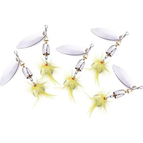10pcs 6g Shone Spoon Fishing Lures Feathered Hook Artificial Bait Metal Spinner Fishing Tackle Spoonbaits Lures