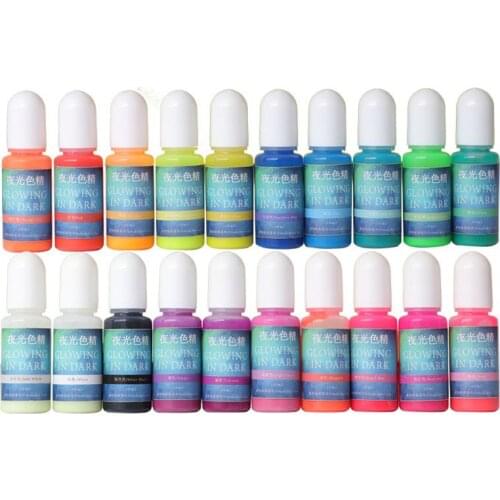 20 Colors Glowing in Dark Epoxy Resin Pigment Luminous Colorant Jewelry Making