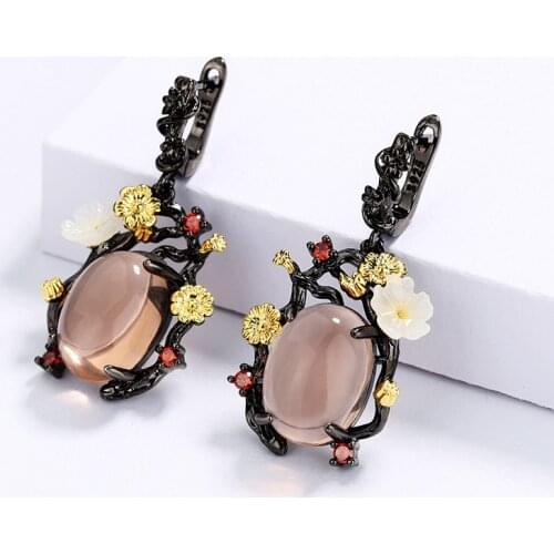 925 Silver Inlaid Hetian Jade Lotus Bead Earrings Retro Temperament Palace Ethnic Style Lady For Women Wedding Party Engagement