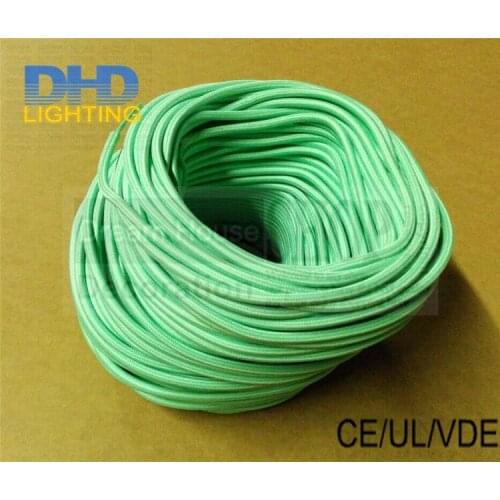 Free shipping 100meter 3 cores Mint color fabric wire 3*0.75mm vintage fabric electrical cable cord for edison lamp cloth cable