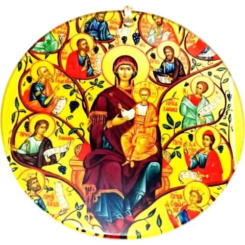 Virgin Mary, Baby Jesus, Apostles with Picture, Fusion Glass Handmade Wall Decoration, Souvenirs for Christmas