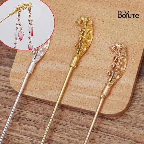 BoYuTe (10 Pieces/Lot) 44*11MM Alloy Hair Stick Materials Factory Supply Diy Ancient Chinese Clothing Accessories