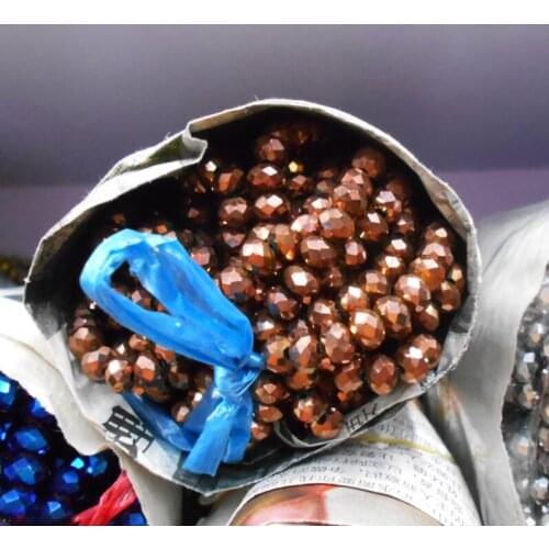 Brown Colorful Color 4*6mm 50PCS Rondelle Austria faceted Crystal Glass Beads Loose Spacer Beads for Jewelry Making