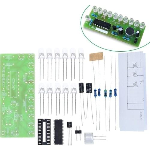 Voice activated LED Water Light Kit CD4017 Lantern Control Fun Electronic Production Teaching Training Diy Electronic Kit Module