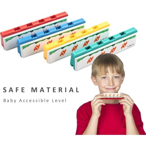 NAOMI 'Little FOX' Harmonica Beginner Harmonica 4 Holes Harmonica Key Of C -Blue/Yellow/Green/Red Children Christmas Gift