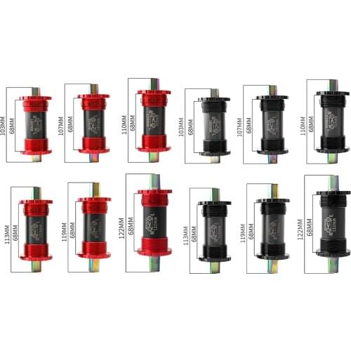 Bicycle Bike Square Taper Threaded Cartridge Bottom Bracket 68mm x 103/107/110/113/119mm Mountain Road Bike Folding Cycle Supply