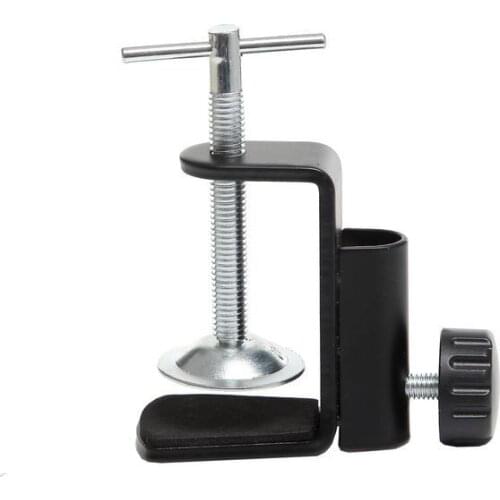 Cantilever Bracket Clamp Holder Metal Desk Lamp Clip Fittings Base Hose with 12MM Hole Diameter and Non-slip Mat for Mic Stand