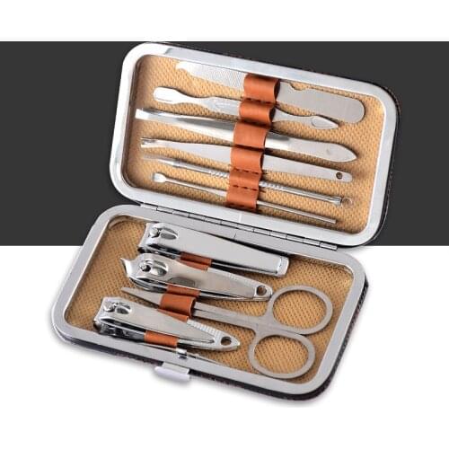 Nail Clippers Cleaner Grooming Kit Color Random Nail Art Tool Sets 10PCS/Set Carbon Steel Universal Home Office Manicure Set