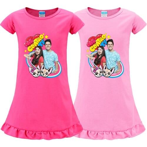 Summer Me Contro Te Children Clothing Girl Dress Cartoon Children Beautiful Princess Pleated Short Sleeve Dresses Casual Clothes