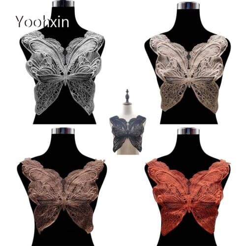 Fashion 5colors flower embroidery DIY lace collar Fabric Sewing ribbon trim Applique neckline craft cloth Wedding Accessories