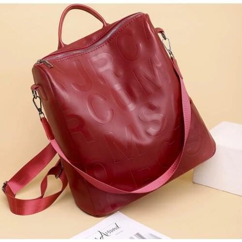 Fashion Leather Backpack Women Large Capacity Travel Backpack School Bags For Teenage Girls Shoulder Bag Purse Mochila Mujer