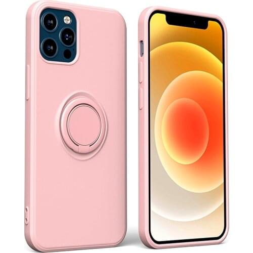 Soft Silicone Case For iPhone 12 11 Pro Max XS XR X 7 8 6 6S Plus iPhone11 iPhone12 Phone Magnetic Covers With Ring Holder Stand