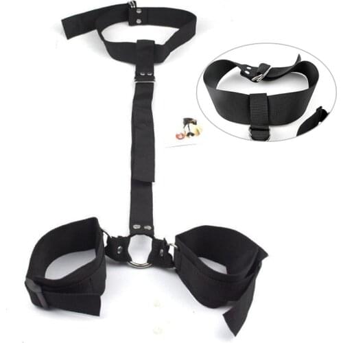 Couple Cosplay Game Unisex Nylon Bondage Frame Handcuffs Wrist Cuffs Anklet Neck Collar Dog Slaves Devices BDSM Sex Toy Aid Tool