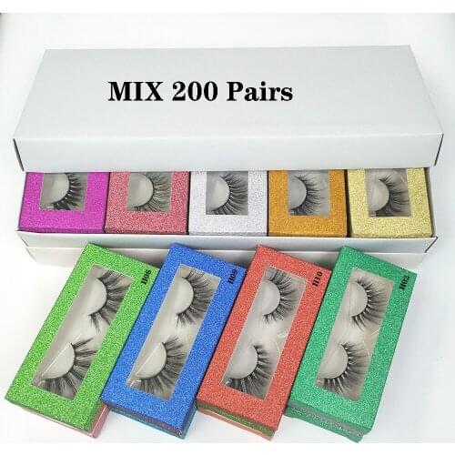 Mink Lashes Wholesale 30/50/100/200 Pairs Natural False Eyelashes Hand Made Makeup Eye Lashes 3D Mink Eyelashes In Bulk