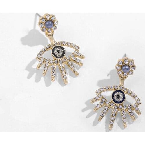 2020 New Evil Eye Earrings for Women Vintage Crystal CZ Long Drop Earrings Femme Trendy Ear Piercing Jewelry