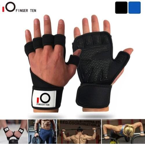 New Extra Grip Padded Palm Gym Gloves with Wrist Support Pair Men Women Non Slip for Weight Lifting Fitness Cycling