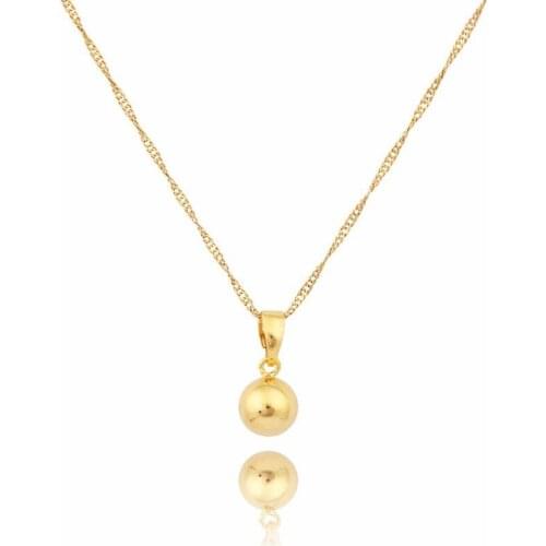 2015 new design women gold color Korea hot sale ball pendant necklace jewelry Necklaces & Pendants