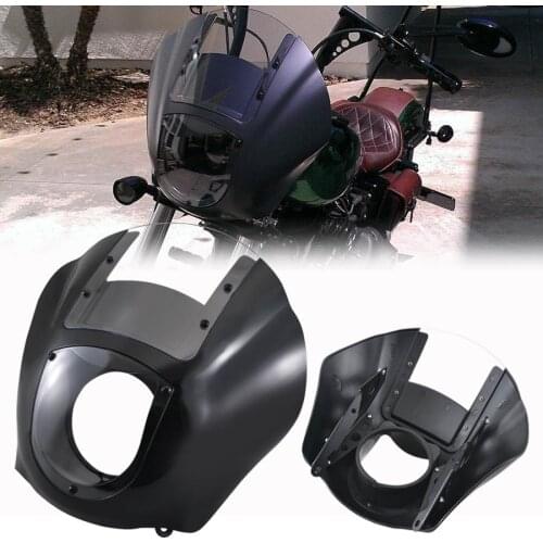 Cafe Racer Cowl Headlamp Cover Motorcycle Headlight Fairing Detachable Windshield For Harley Sportster 883 1200 Iron Dyna 88-17