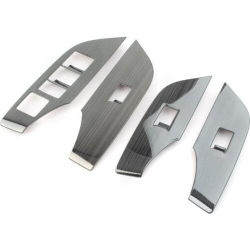 4x Car Window Switch Panel Cover Trims For Toyota RAV4 2019 2020 RAV 4 Stainless Steel Car Decoration Accessories RHD