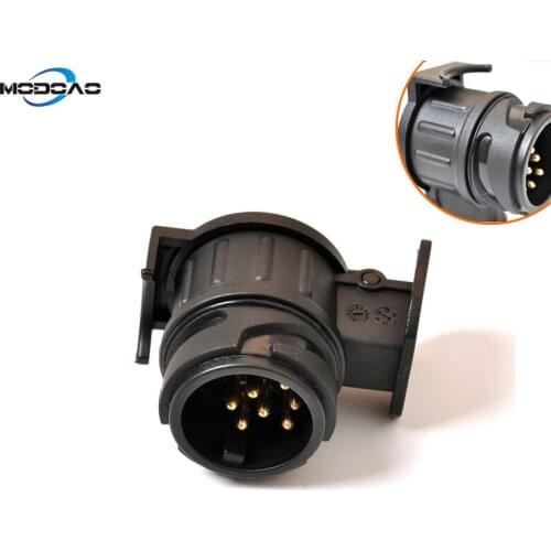 13 to 7 Pin Plug Adapter Trailer 12V Converter Truck Trailer Connector Connector Adapter Standard Round Hole Trailer Plug Truck