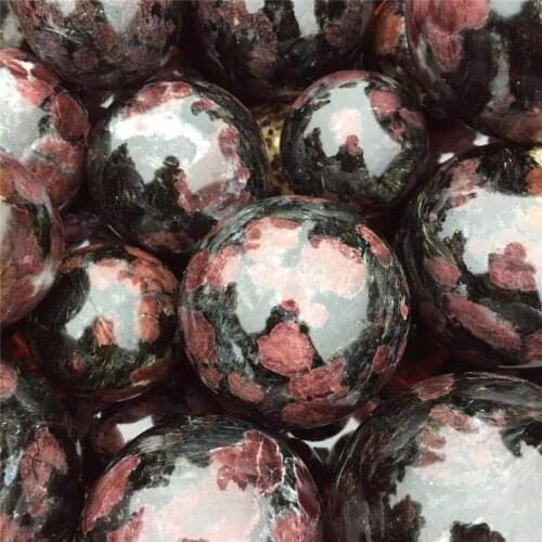 Natural quartz astrophyllite garnet sphere ball crystal stone for home decoration