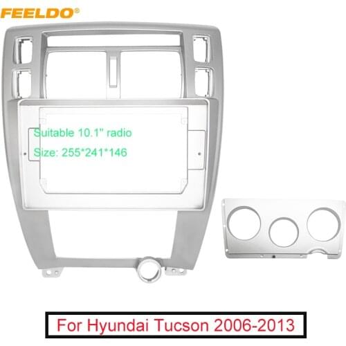 FEELDO Car Audio 2Din Fascia Frame Adapter For Hyundai Tucson 10.1" Big Screen DVD Installation Panel Frame Kit