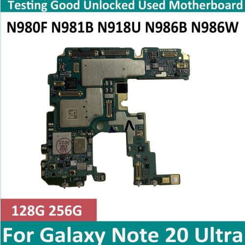 Unlocked For Samsung Galaxy Note 20 N980F N981 N986 N985F N981U Motherboard Logic Board Mainboard 4G 5G Ultra Android system